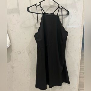 Lulu's Women's Black Endlessly Endearing Scalloped Hem Halter Dress Size XL